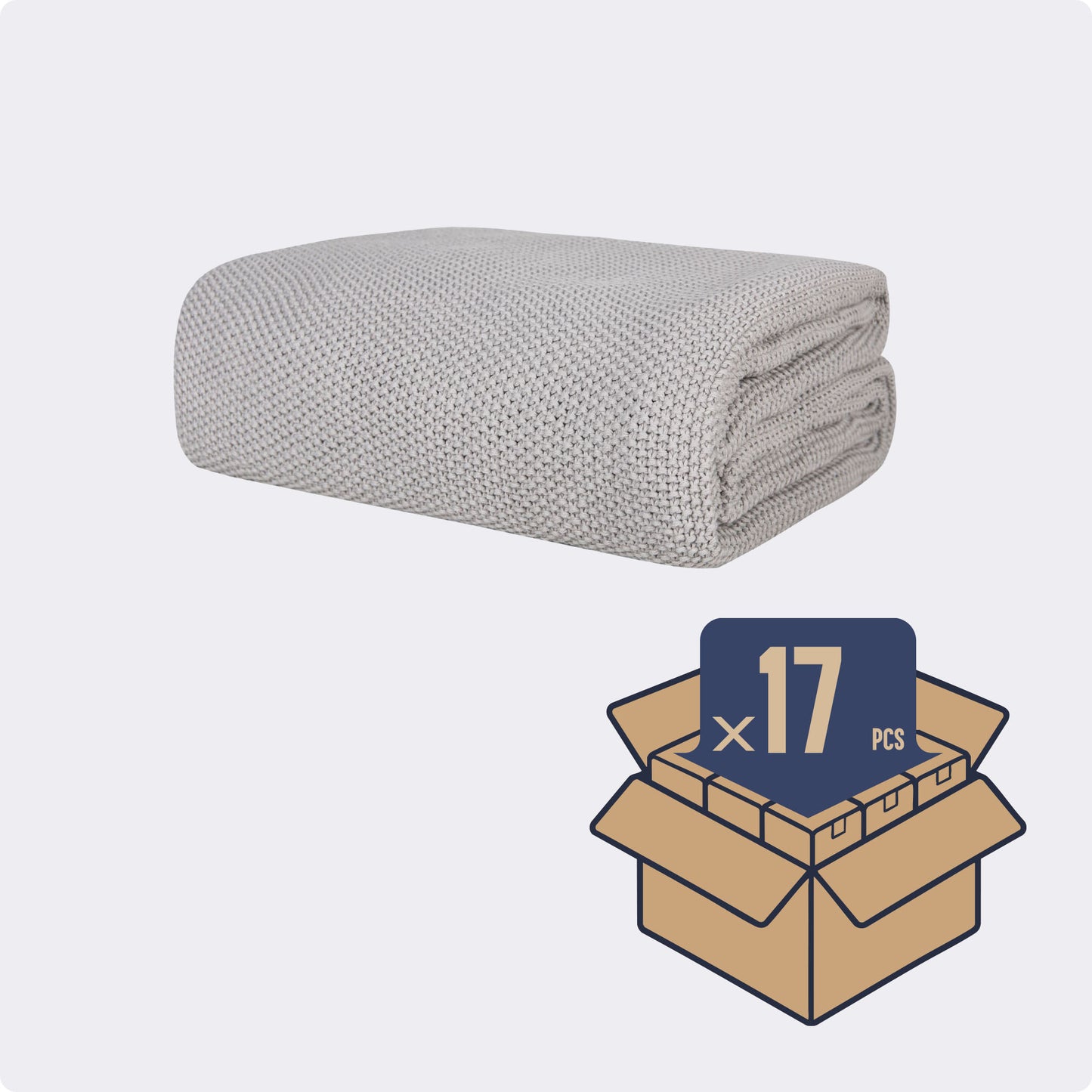 ComfortAce Albufeira Woondeken 150x200 cm – 100% Katoen – Gebreide Plaid – Vapor Blue[DSA15201-VAPOR.B]