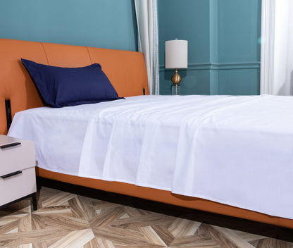 [PSV152-WH]ComfortAce Vanern Classic Laken 150x260 cm – 100% Katoen 200T, Wit, Ademend en Huidvriendelijk Bedlaken – OEKO-TEX Gecertificeerd